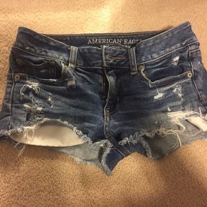 American Eagle Outfitters distressed jean shorts
