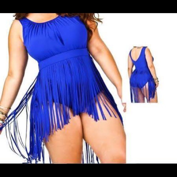 Plus size Fringe Tassle Bathing Suit