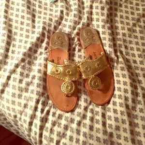 Jack Rogers Gold Flat Sandals