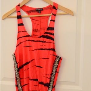 Express Women's Racer Back Zebra Tank Top