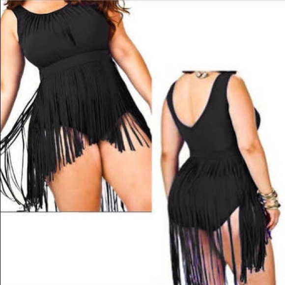 Plus size Fringe Tassel Bathing Suit.