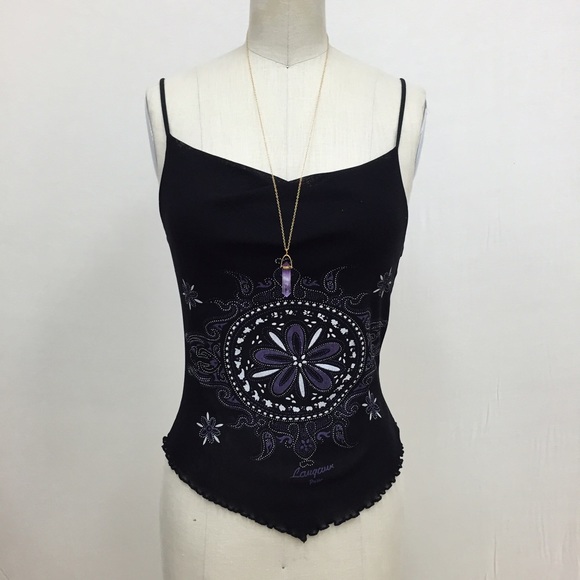 Black Print Top