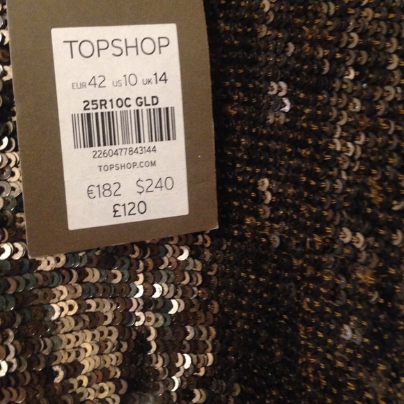 NWT DAZZLING  BLOUSE gold khaki color - Picture 2 of 3