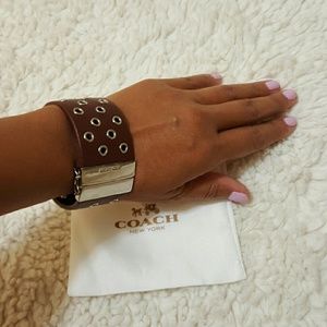 Coach  Leather Cuff with grommets
