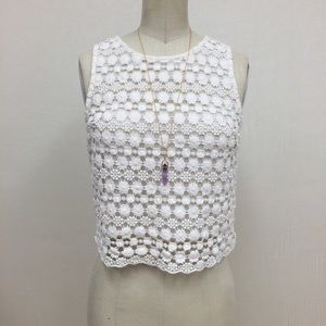 Crochet Crop Top in Ivory