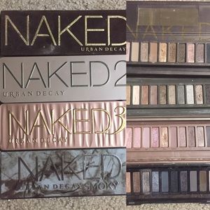 Urban Decay Naked palettes 1, 2, 3, and smoky