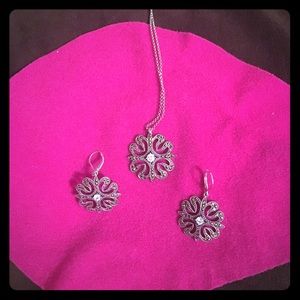 Judy Jack set of necklace and earrings. 925 silver