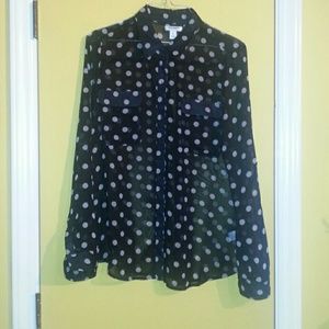 Polka Dot Sheer Blouse