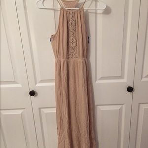 halter pink maxi dress