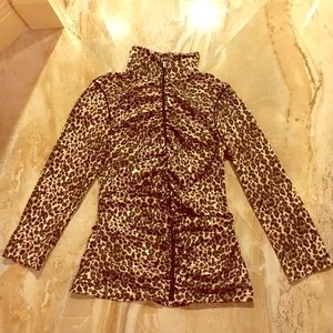 Bebe Sport Funnel neck Zip 3/4 sleeve jacket small