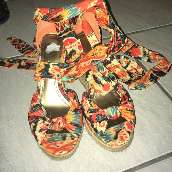 Lace up wedges