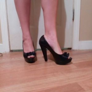 Black platform stilettos