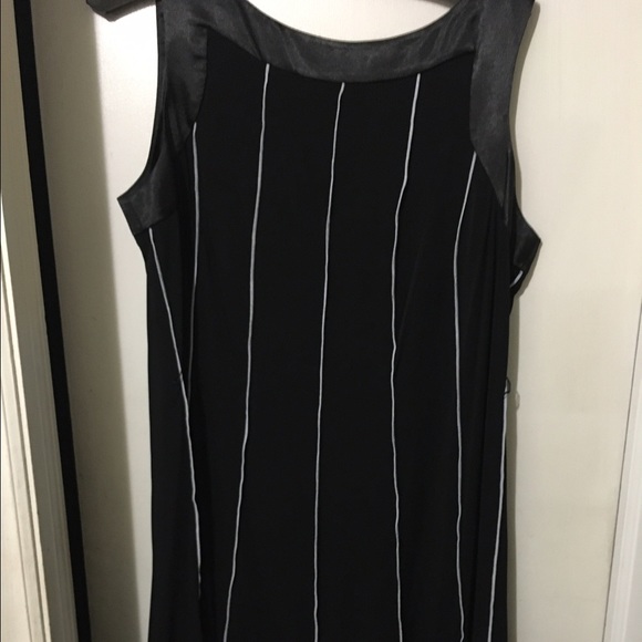 Black and white striped dress