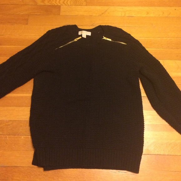 Michael Kors Black cable knit chunky sweater large