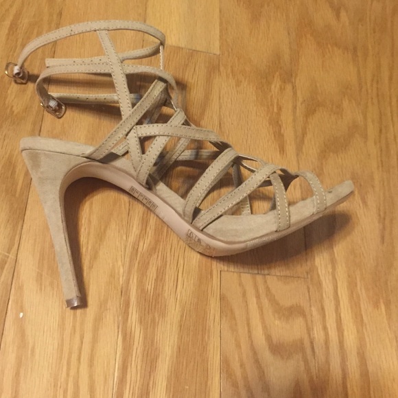 strappy nude heels!