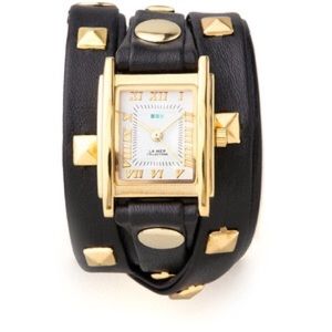 La Mer pyramid leather wrap watch