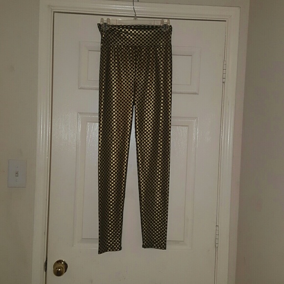 Metallic Gold & Black  Leggings