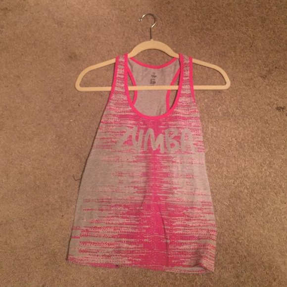 Zumba pink and grey workout tank