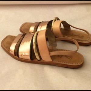 Elizabeth and James Metallic Rose Gold Sandals