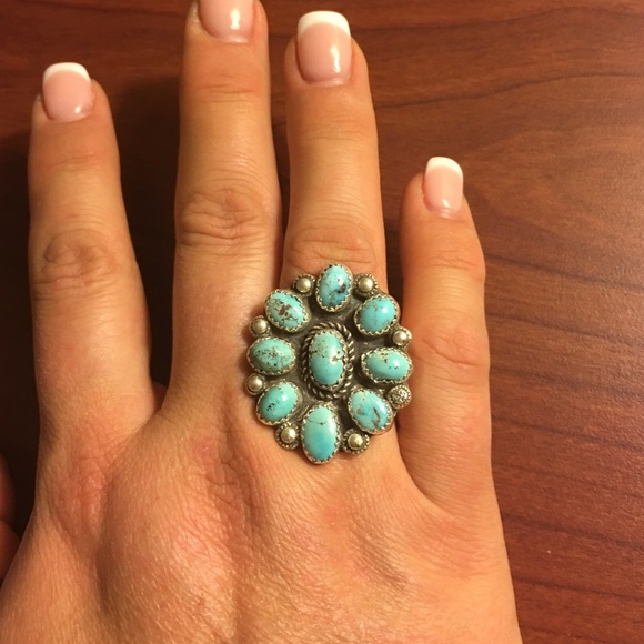 Sterling turquoise Navajo ring size 9
