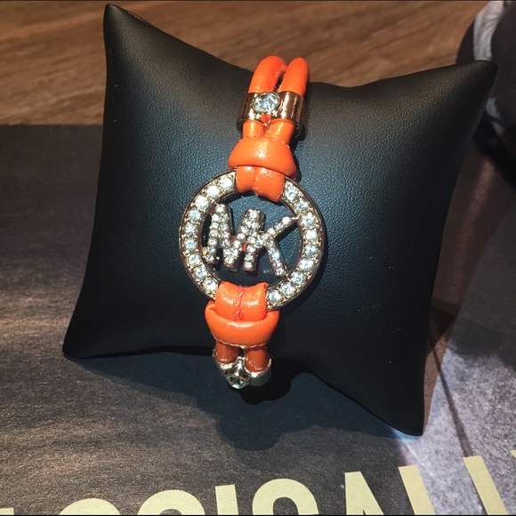 New Costume Orange Gold & Bedazzled MK Bracelet - Picture 1 of 4