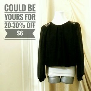 NWOT. Black chiffon blouse.