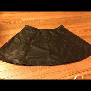 Black faux leather skirt