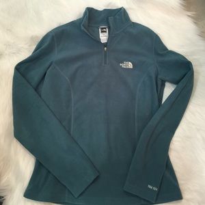 North face teal zip up
