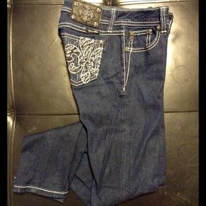 EUC miss me skinny jeans dark wash