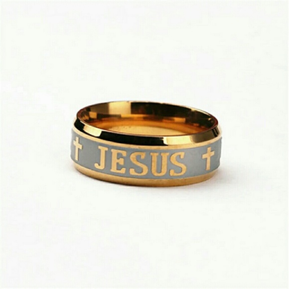 Silver Plated Jesus Ring - Picture 4 of 5