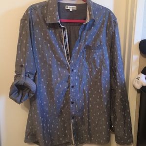 Grey skull button up