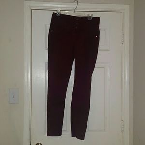 Burgundy High Waist Pants