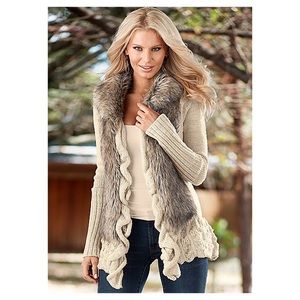 Venus Faux Fur Ruffles Sweater
