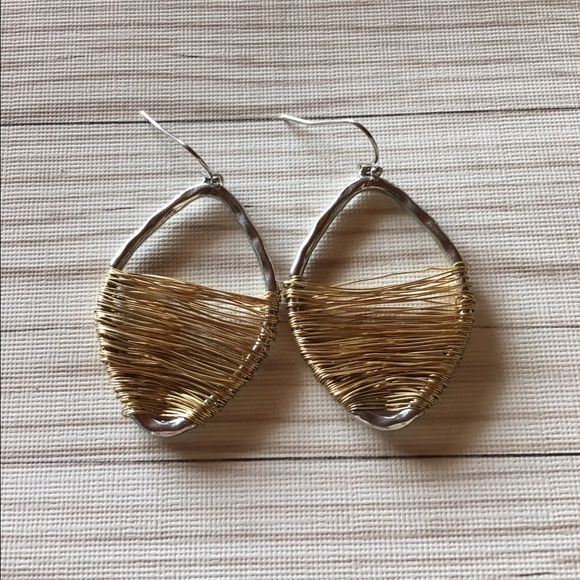 Dual toned wire wrapped earrings
