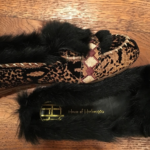 House of Harlow Animal Macey Fur Lined Moccasins - Picture 4 of 4