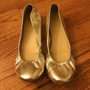 J.Crew CeCe ballet flats in metallic gold