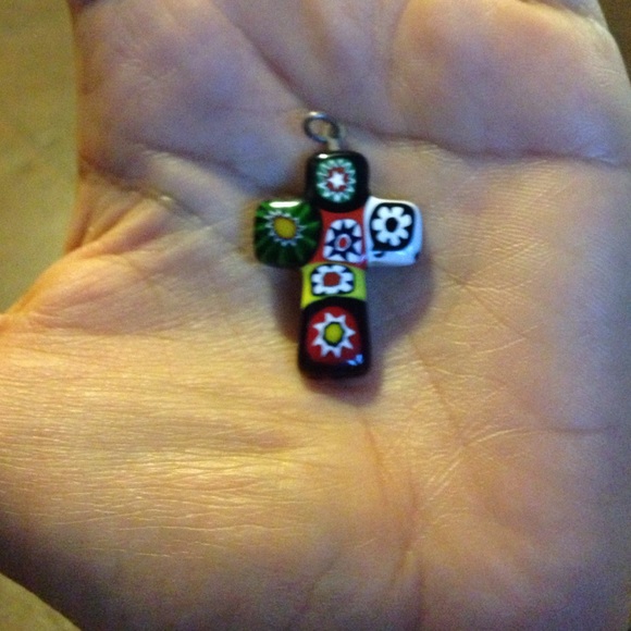 Beautiful cross pendant. Handmade glass blown.