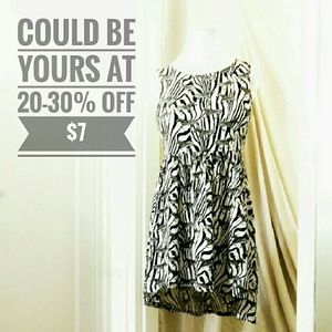 Zebra print, high-low H&M cotton sleeveless dress.