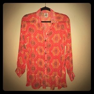 Ivy Jane XS Sheer Orange Top