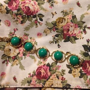 Stella&Dot Green and gold tone bracelet