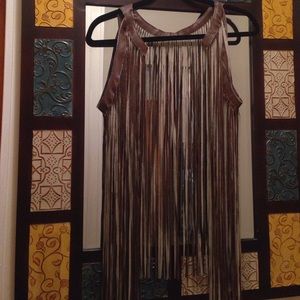 Pleather Fringe Vest