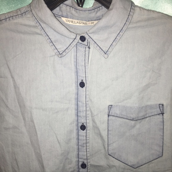 Light Blue Denim Chambray Shirt - Picture 2 of 4