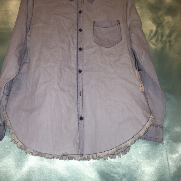 Light Blue Denim Chambray Shirt - Picture 3 of 4