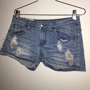 Distressed Machine Jean shorts