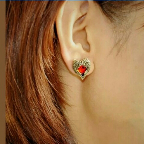 Party Red Bronze Retro Earrings - Picture 2 of 3