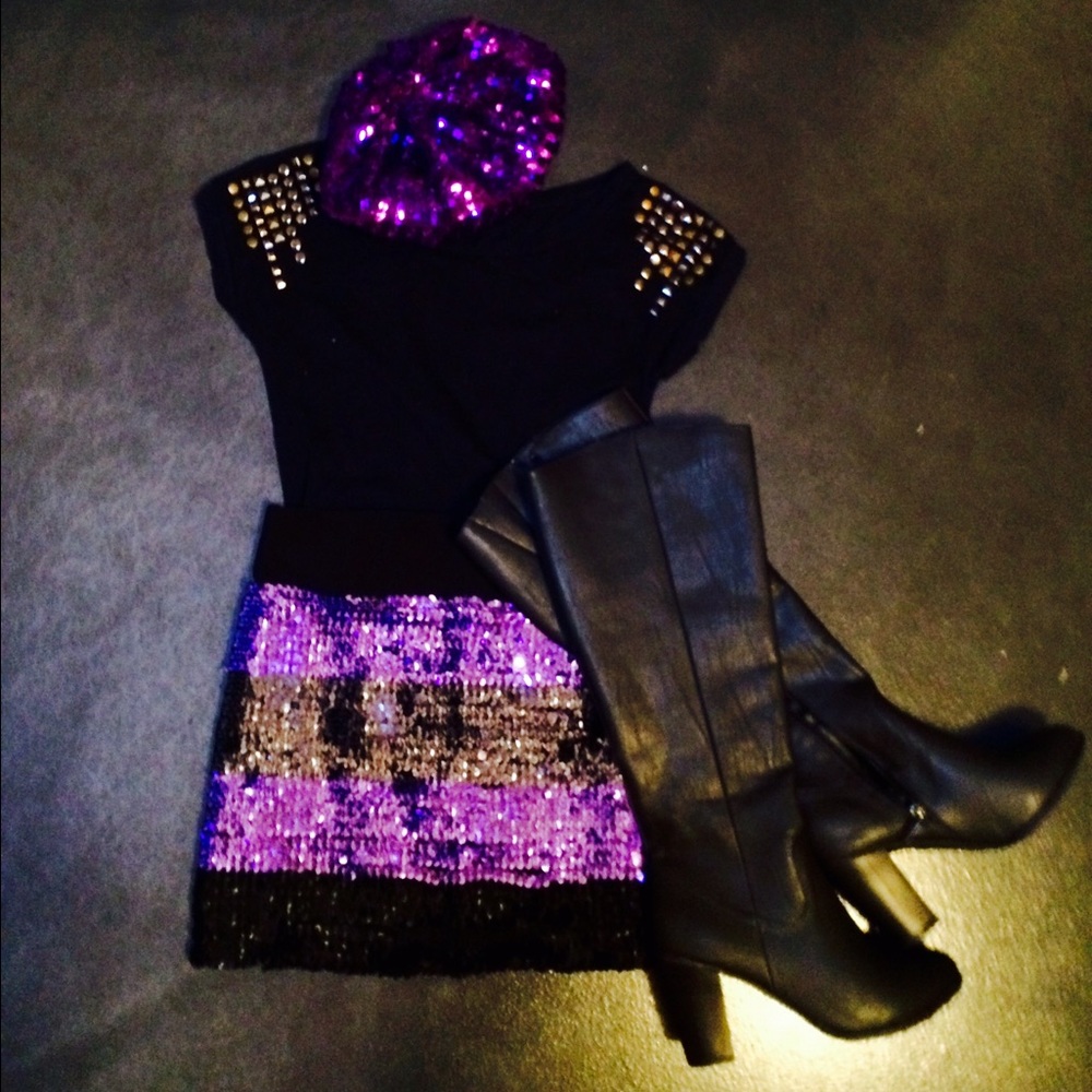 Sequin MARDI GRAS Mini Skirt