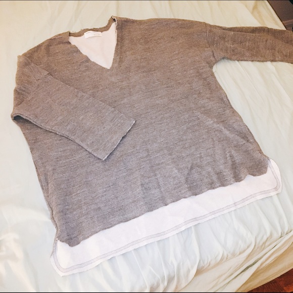 Zara Grey Sweater w/ Distress Design