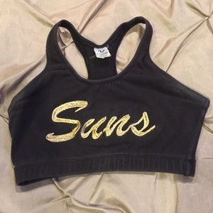 Suns Gold Monogram Cheer Sports Bra Top