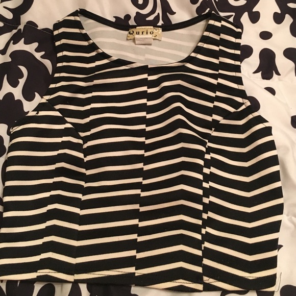 A black and white crop top