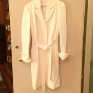 Magaschoni White Belted Jacket / Coat